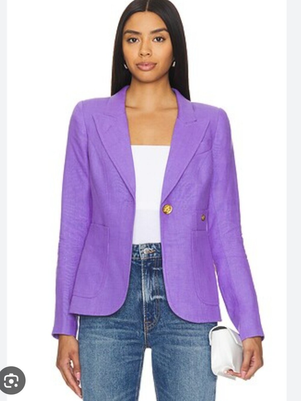 Smythe Duchness Linen Blazer in Purple Size 4 like new